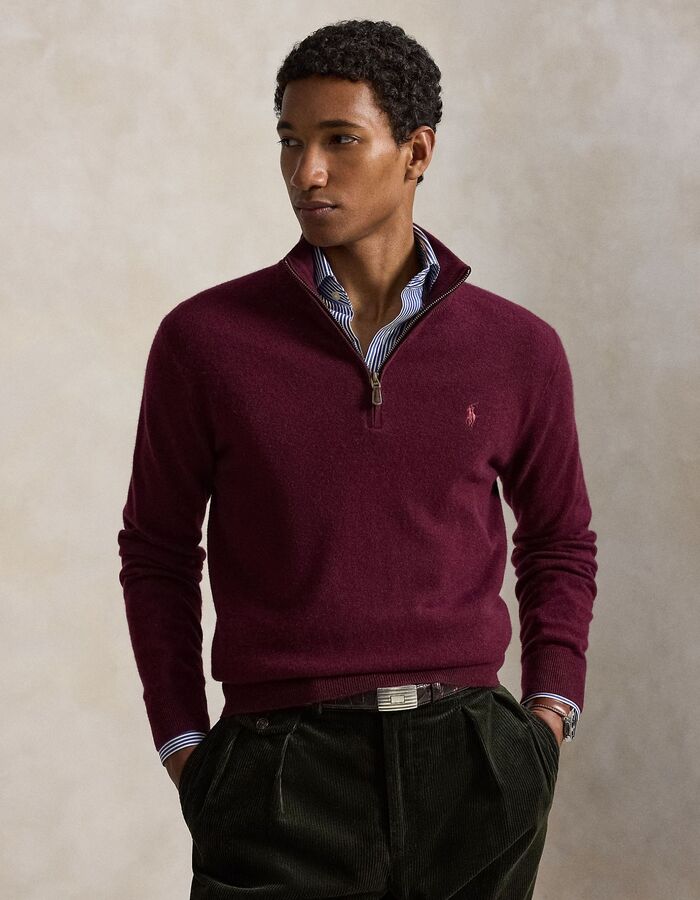 Wollen quarter zip trui regular fit