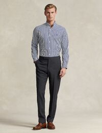 Chemise rayée en popeline stretch coupe slim