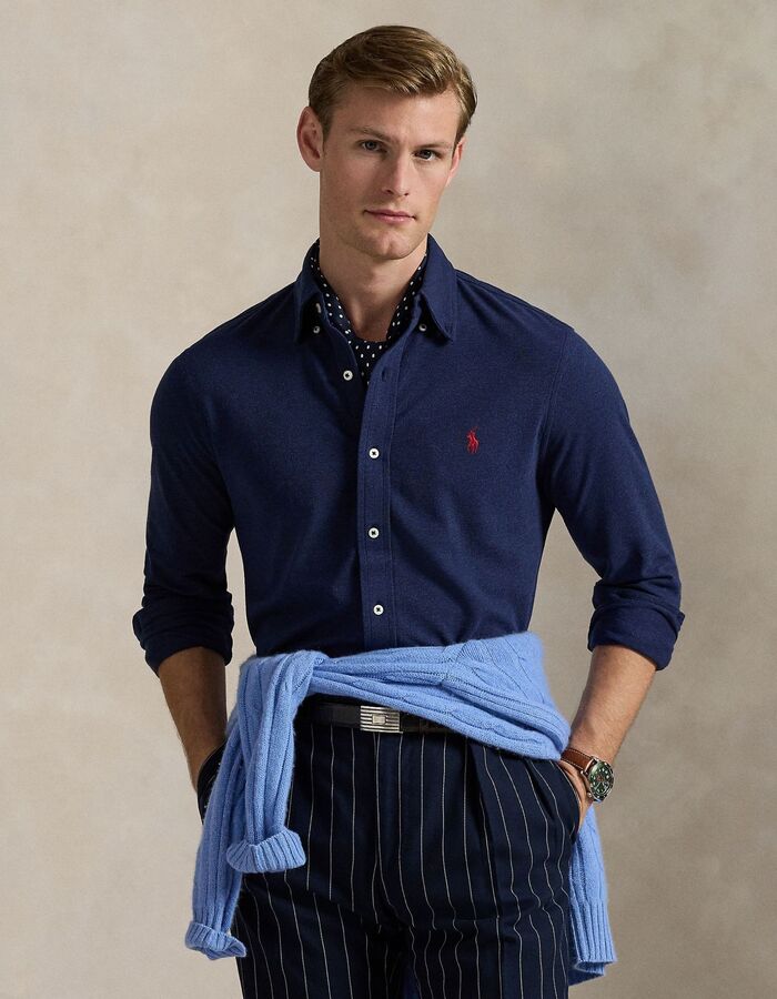 Chemise légère en maille coupe regular fit