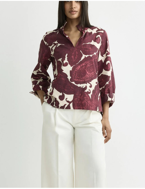 Hulen - blouse met paisleyprint in biologisch katoen