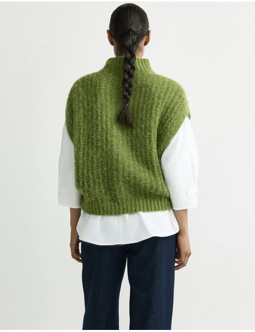 Brumellia - Gilet à maille fantaisie en mélange d'alpaga