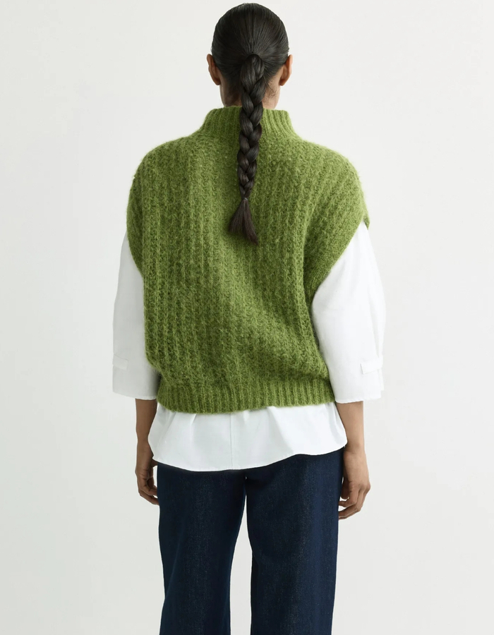 Brumellia - Gilet à maille fantaisie en mélange d'alpaga