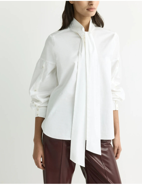 Hermino - blouse met strik en opstaande kraag