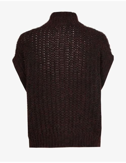 Brumellia - Gilet à maille fantaisie en mélange d'alpaga