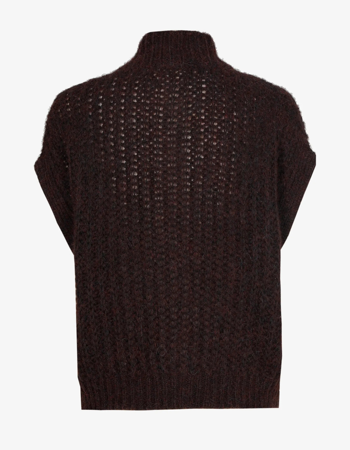 Brumellia - Gilet à maille fantaisie en mélange d'alpaga