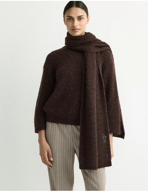 Bronwen - Pull à maille fantaisie en mélange d'alpaga