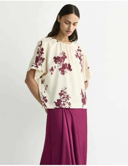 Hettie - satijnen blouse met fronsdetail