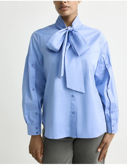 Hermino - blouse met strik en opstaande kraag