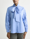Hermino - blouse met strik en opstaande kraag