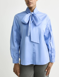 Hermino - blouse met strik en opstaande kraag