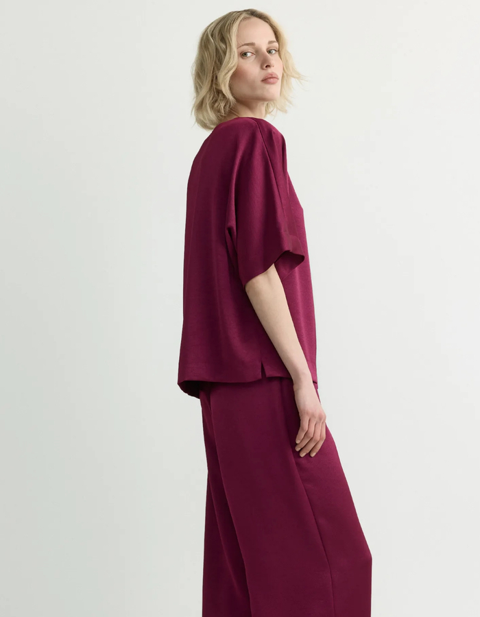 Hettie - satijnen blouse met fronsdetail