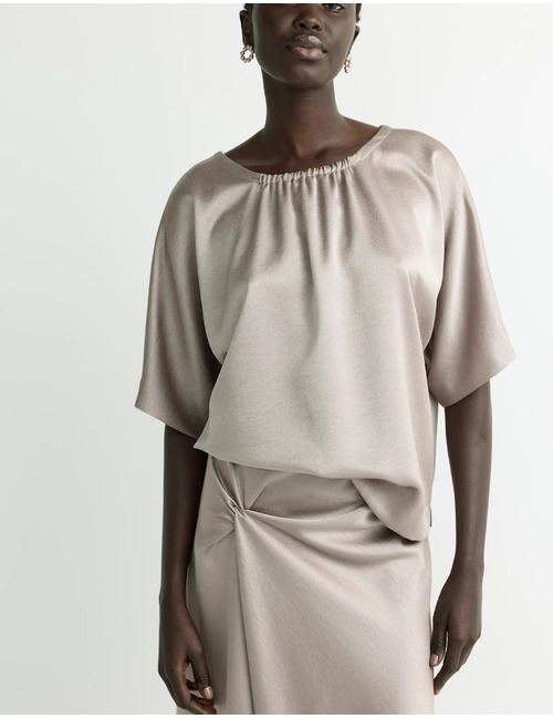 Hettie - satijnen blouse met fronsdetail