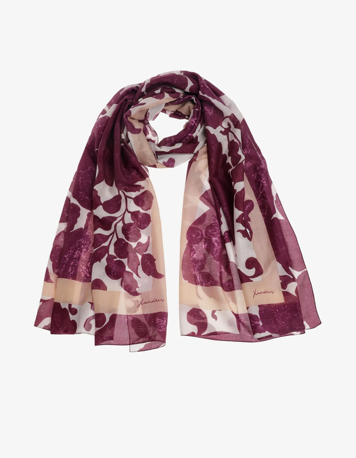 Foulard cashmereprint en coton et soie