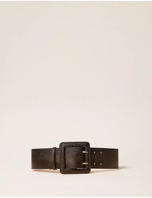  leren riem met vierkante gesp
