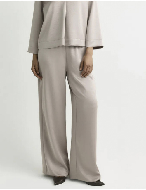 Paolo - Pantalon en satin à jambes larges