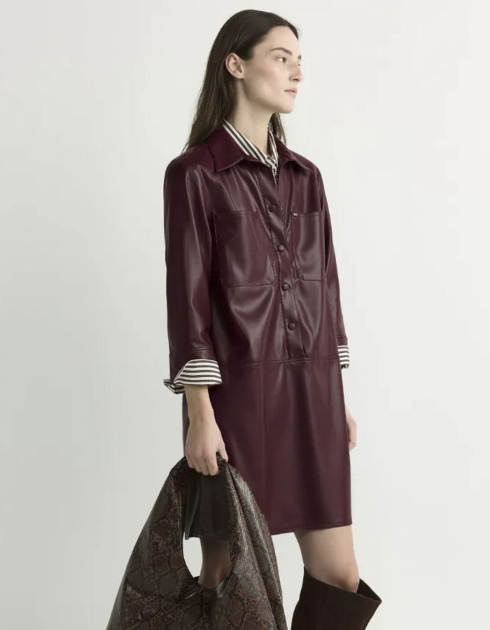 Kobien - Robe chemise en faux cuir souple