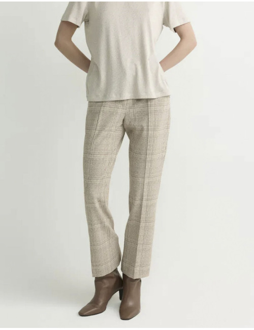 Pycon - Pantalon à carreaux avec jambes légèrement évasées