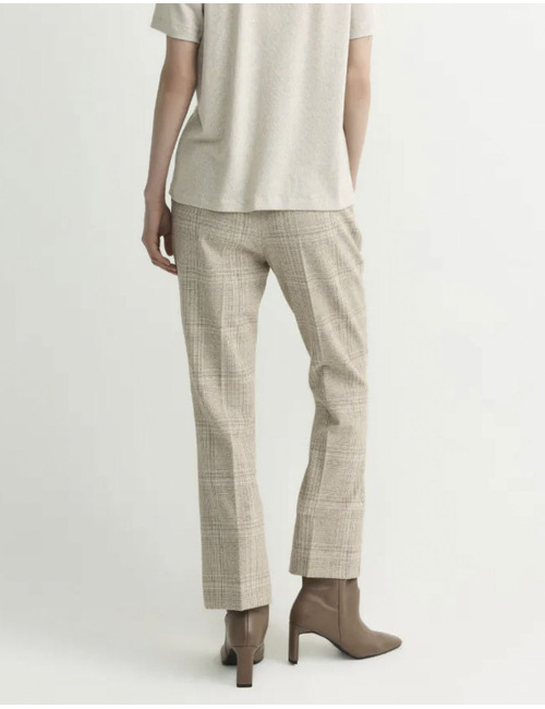 Pycon - Pantalon à carreaux avec jambes légèrement évasées