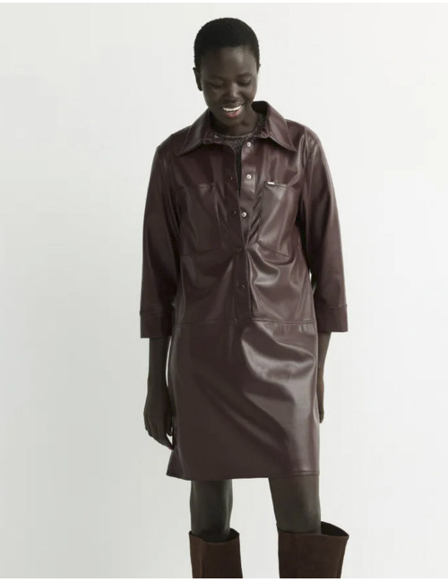 Kobien - Robe chemise en faux cuir souple