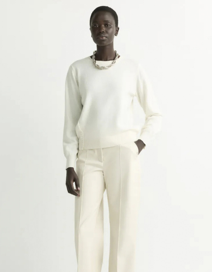 Agizo - Pull en laine mérinos avec détails boutonnés