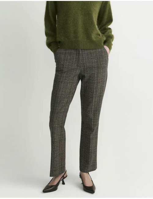 Pycon - Pantalon à carreaux avec jambes légèrement évasées
