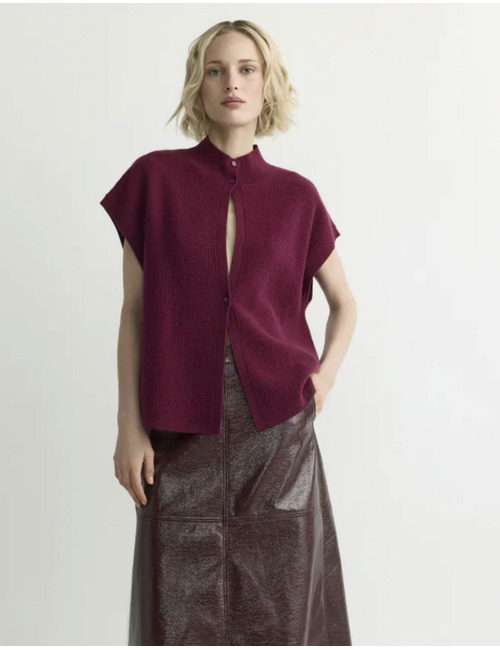Aruna - omkeerbaar gilet in 100% merinowol
