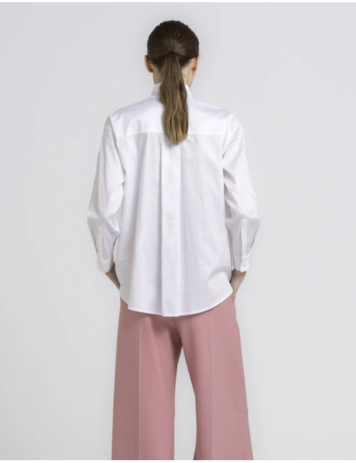 Honfleur - katoenen blouse met elegante sjaalkraag