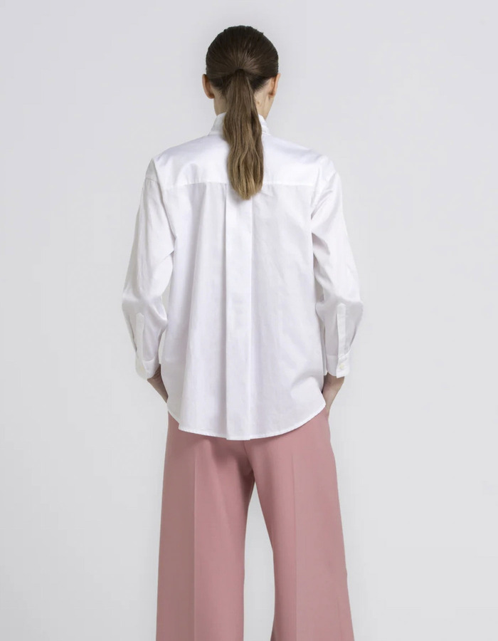 Honfleur - katoenen blouse met elegante sjaalkraag