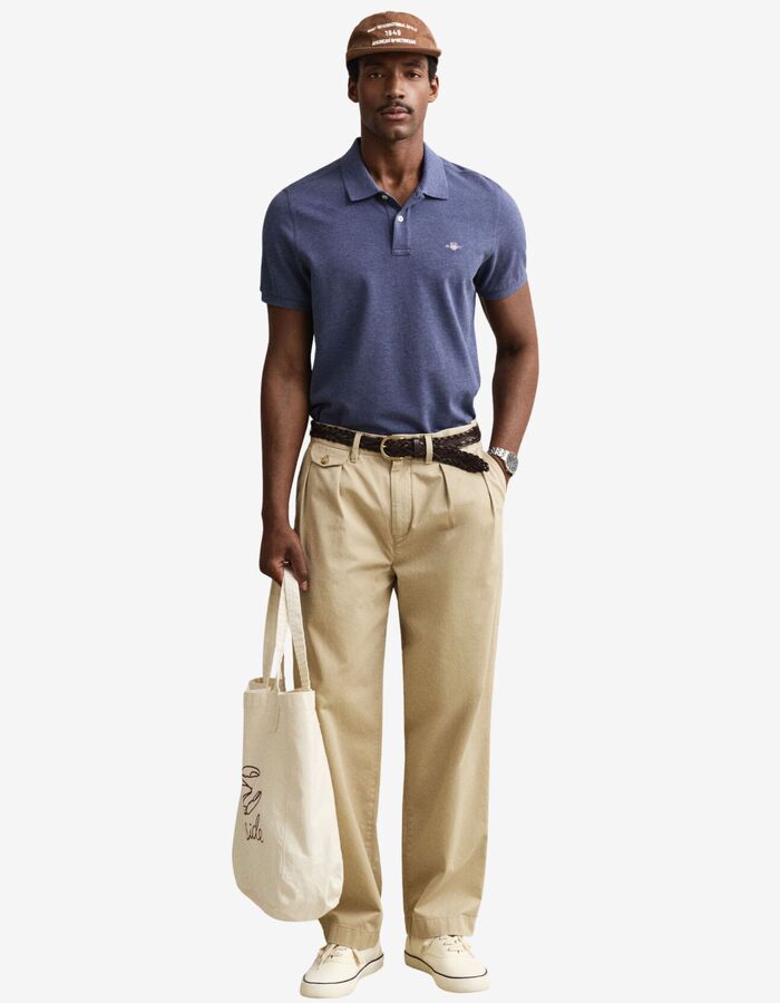 Regular-fit piqué poloshirt in regeneratief katoen