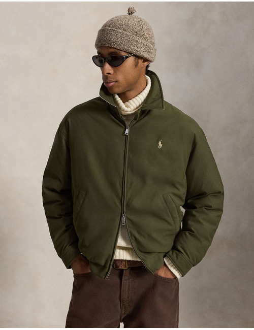 Down jacket in company olive met 650 fill power don