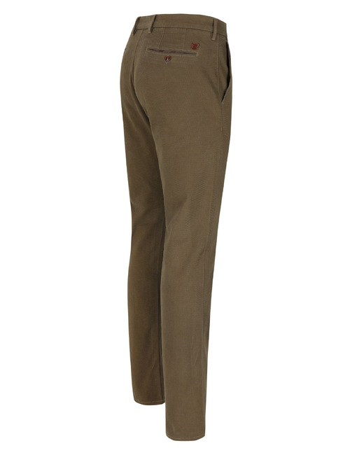 Elegance pantalon en tissu texturé taupe