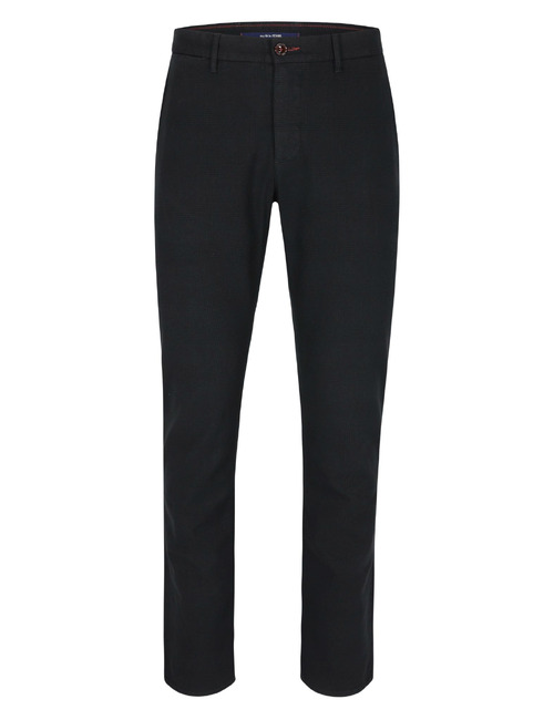 Pantalon stretch à carreaux noir