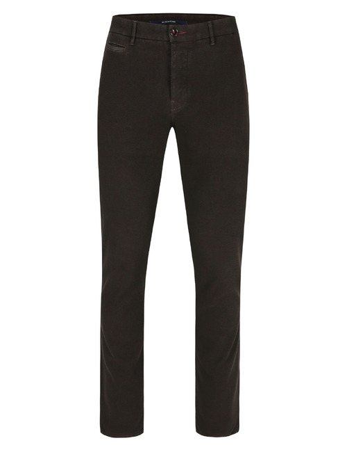 Elegance pantalon en tissu texturé brun