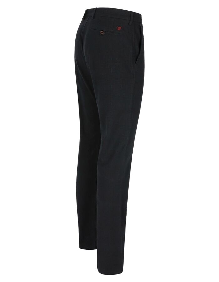 ATN05 chino slim fit met ton-sur-ton ruit donkerblauw