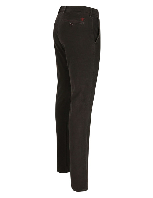 Elegance pantalon en tissu texturé brun