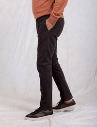 Elegance pantalon en tissu texturé brun