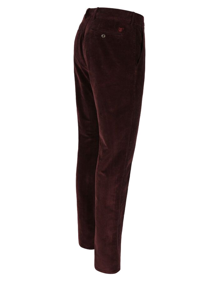 broek in bordeaux ribfluweel