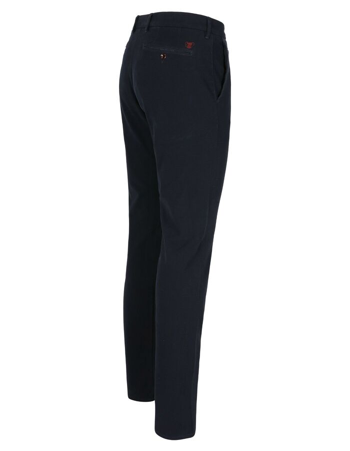 Elegance pantalon en tissu texturé bleu marine