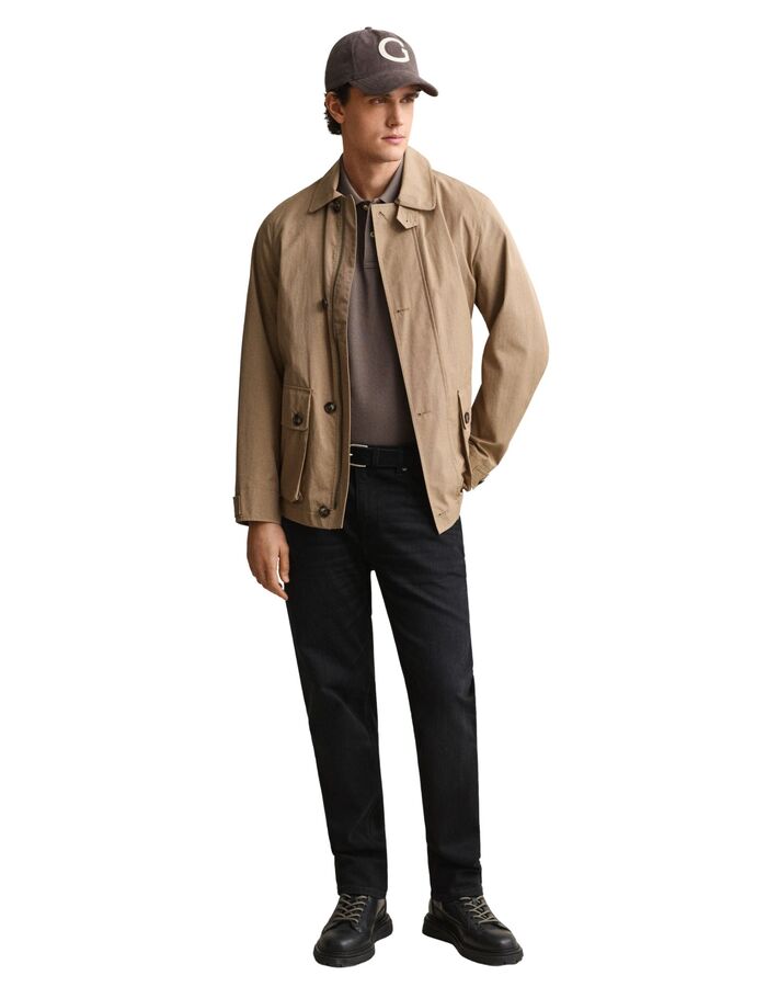 Classic piqué polo in katoen taupe