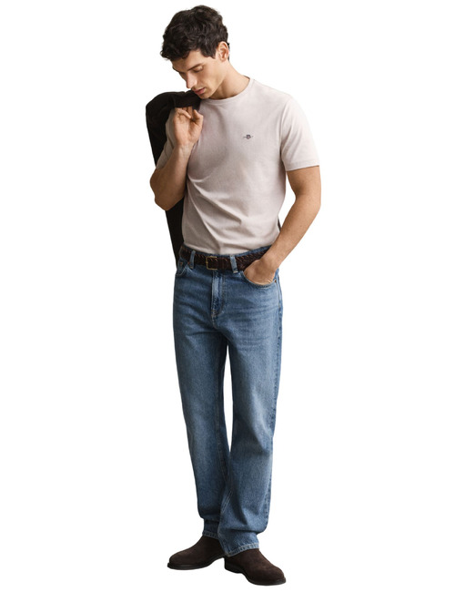 Shield T shirt in beige