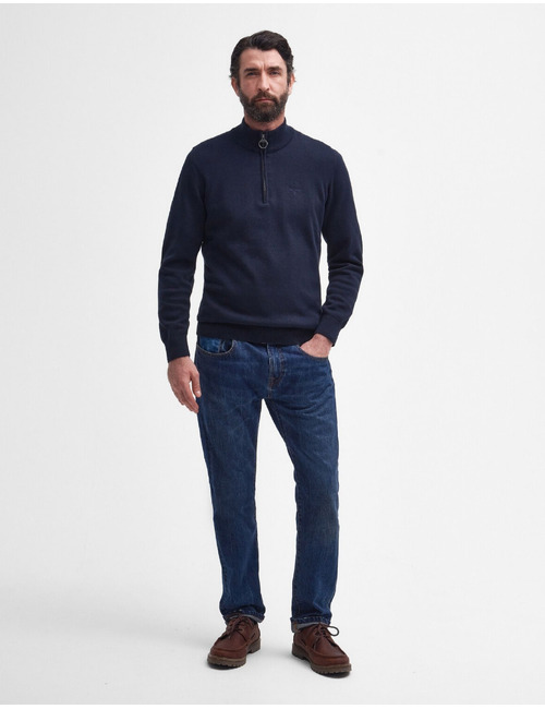 Half zip fijngebreide trui met opstaande kraag