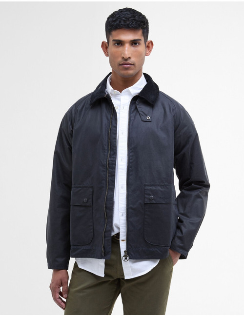 Gewaxte jas met corduroy kraag