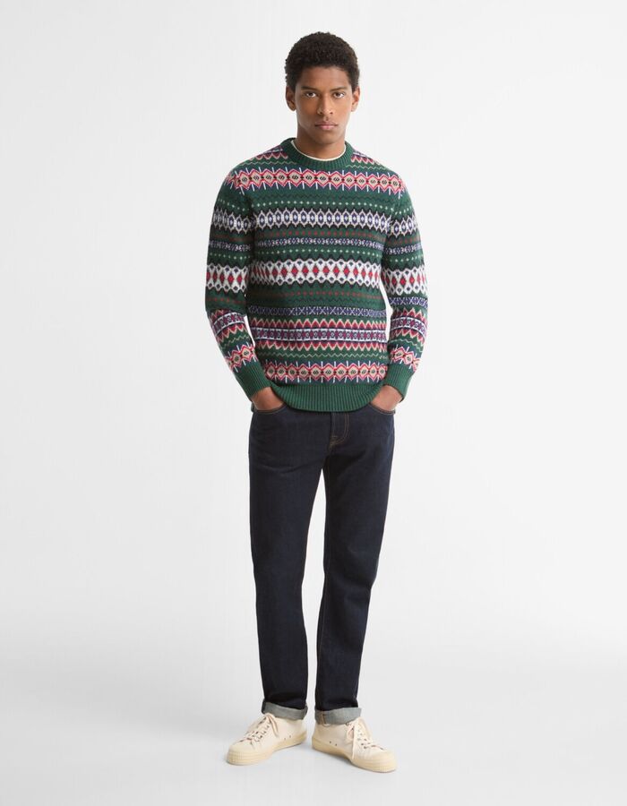 Fair Isle wollen trui met kleurrijk dessin