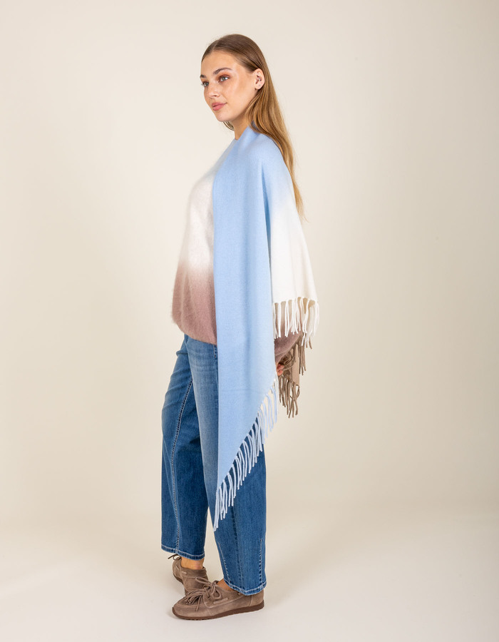 Poncho à motif multicolore