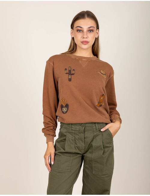 Sweater met western patches