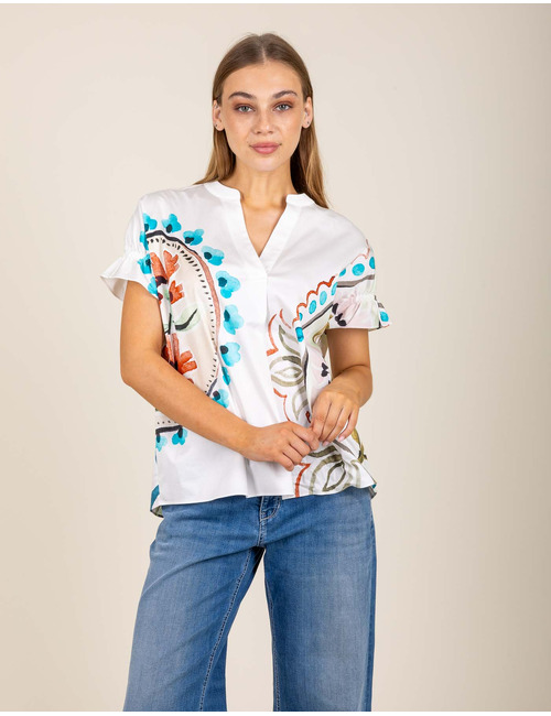 Blouse à imprimé cachemire coloré