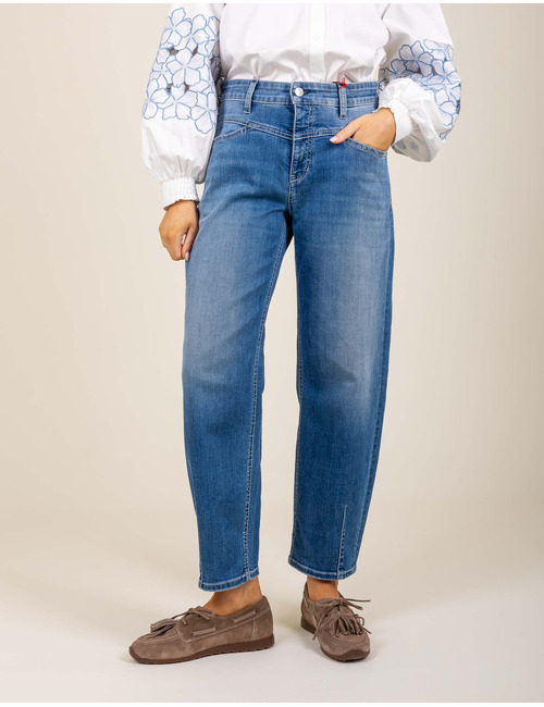 Elin - Jean coupe barrel en denim bleu