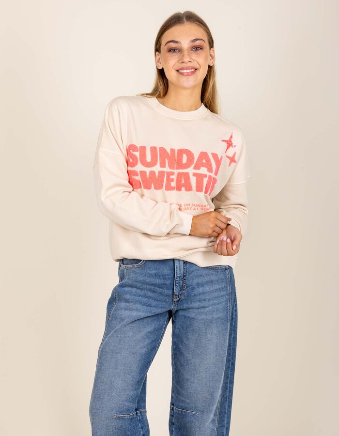 Sweater met Sunday Sweatie print