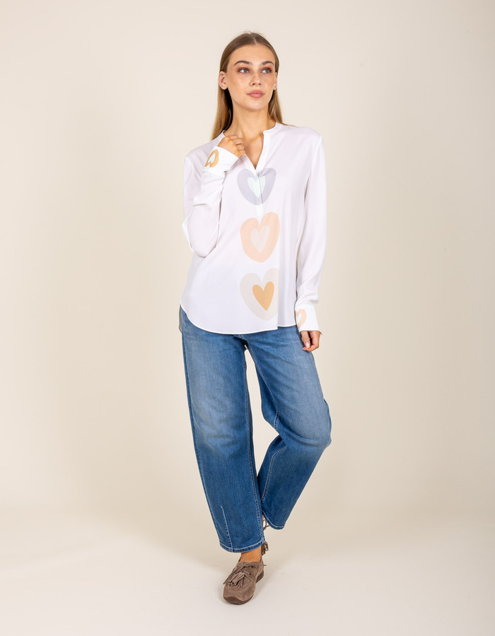 Blouse à imprimé cœurs délicat