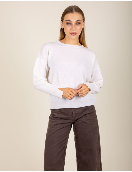 Pull à manches longues écru